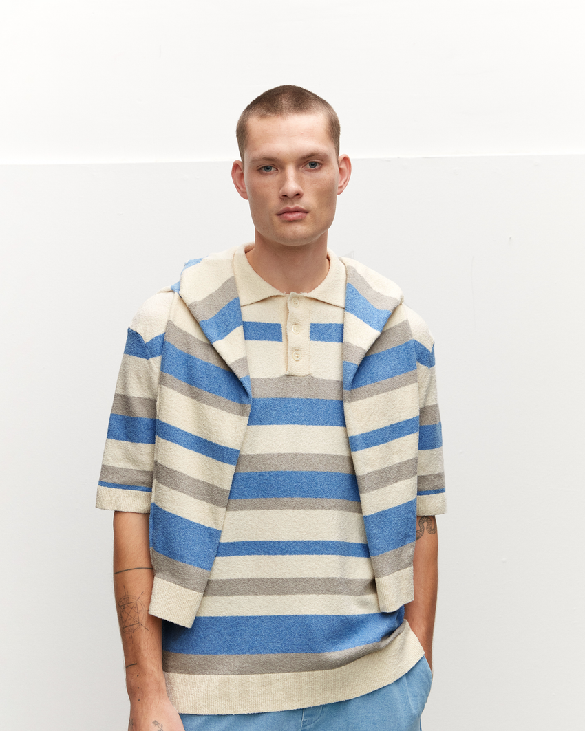 Striped Boucle Polo