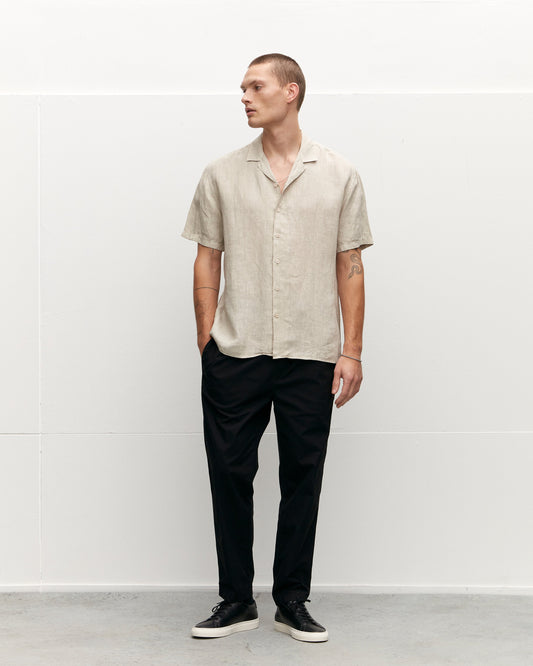 Linnen shirt met korte Mouwen