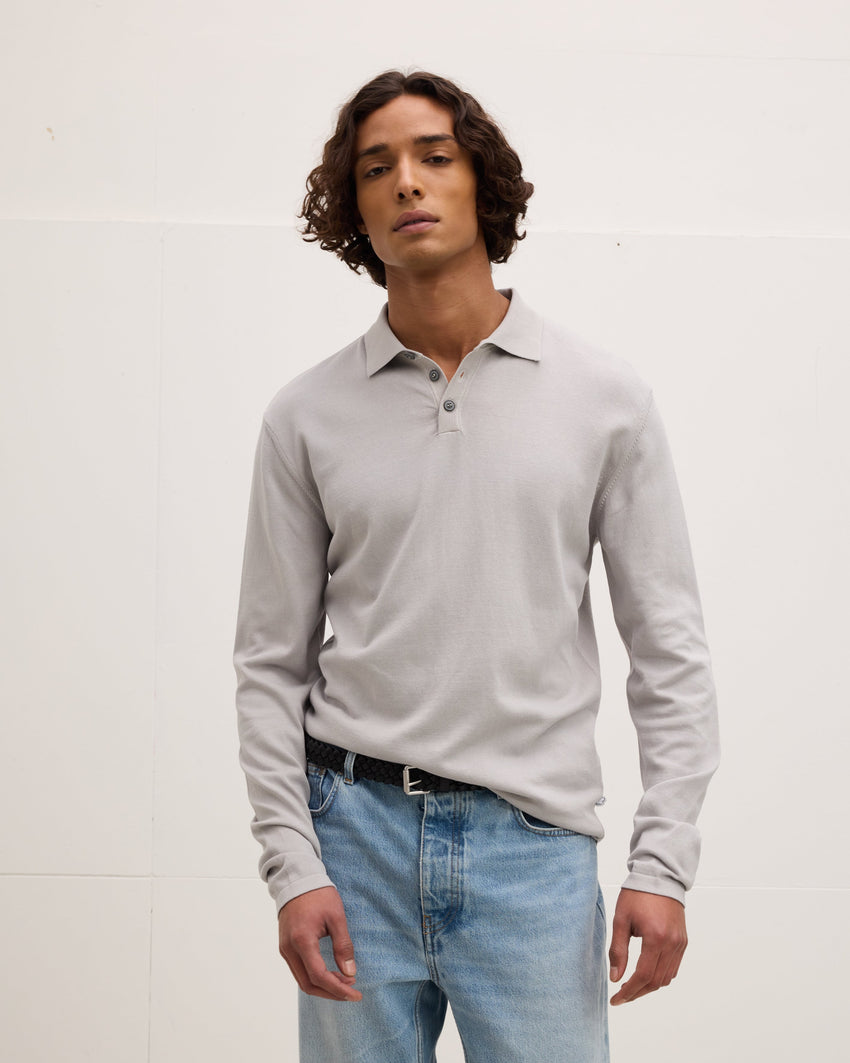 Italian Knitted Long-Sleeve Polo