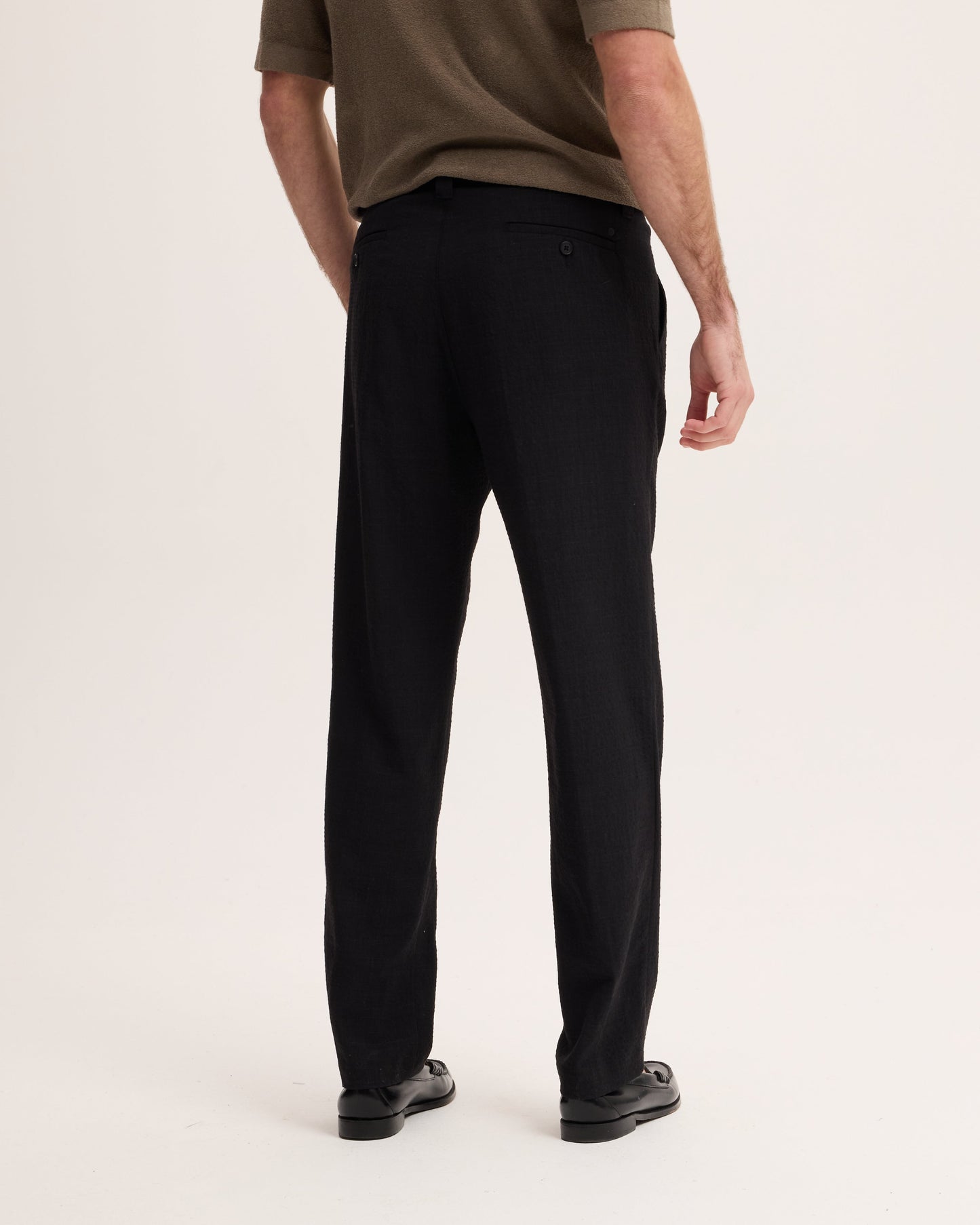 Linen Blend Tapered Trousers