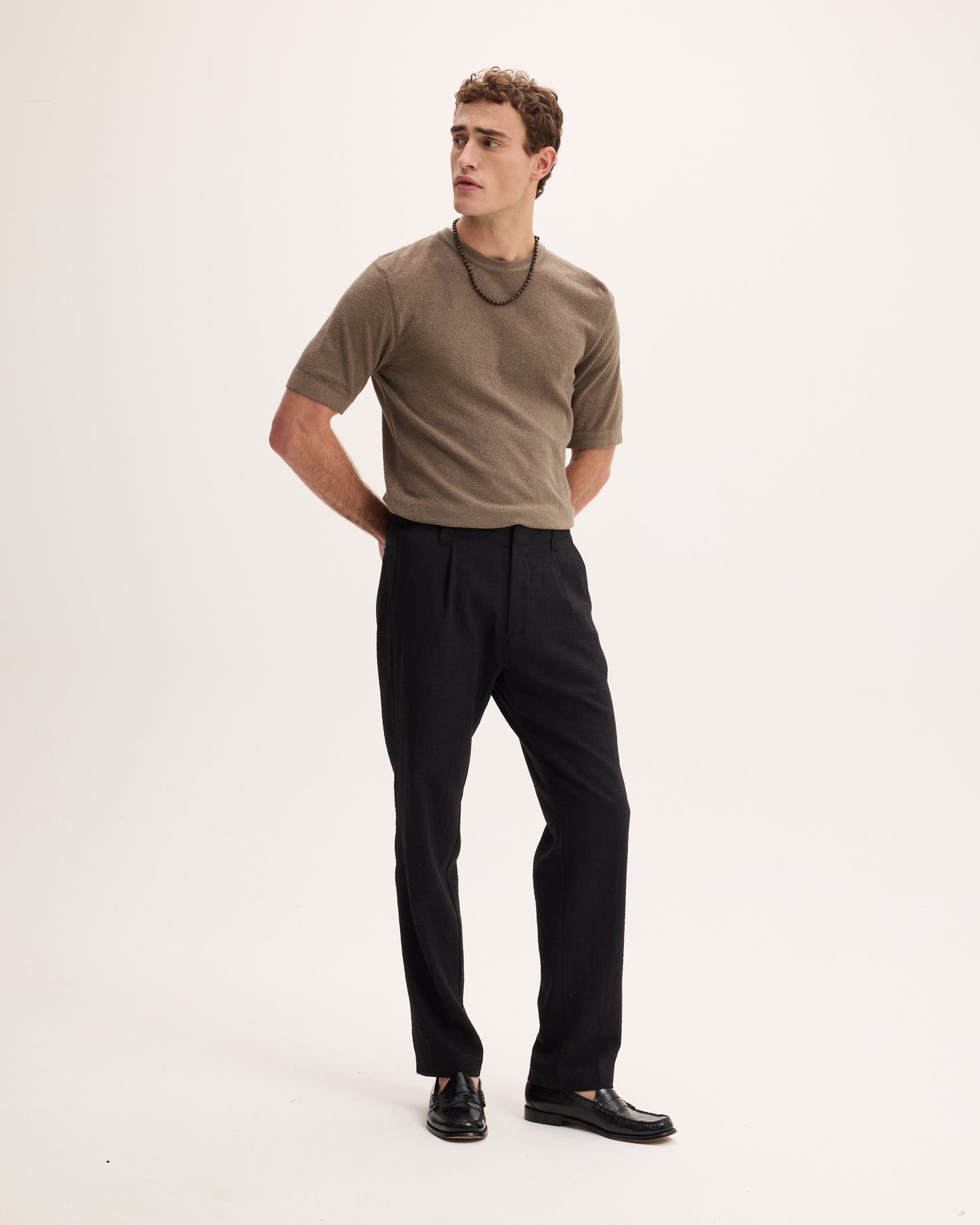 Linen Blend Tapered Trousers