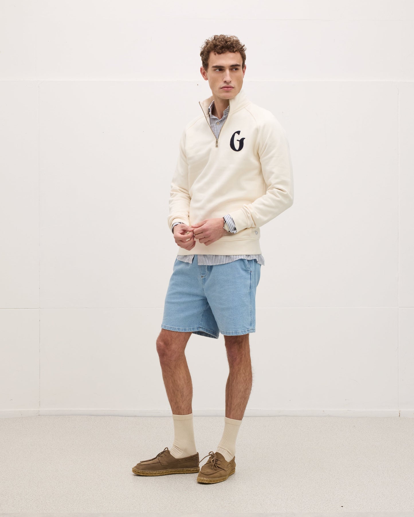 High-neck Zipper Collar Sweat