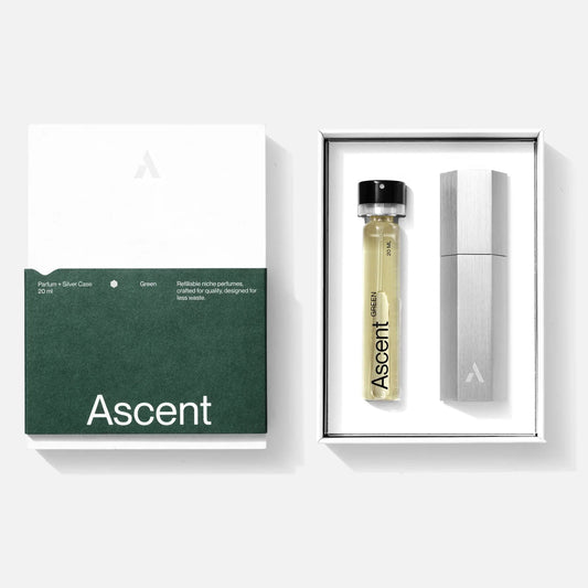 Ascent - Silver Case & Parfum Refill | Green