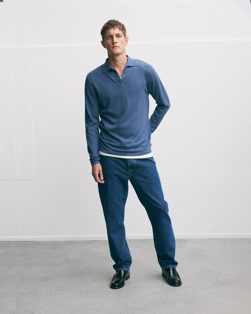 Italian Knitted Long-Sleeve Polo