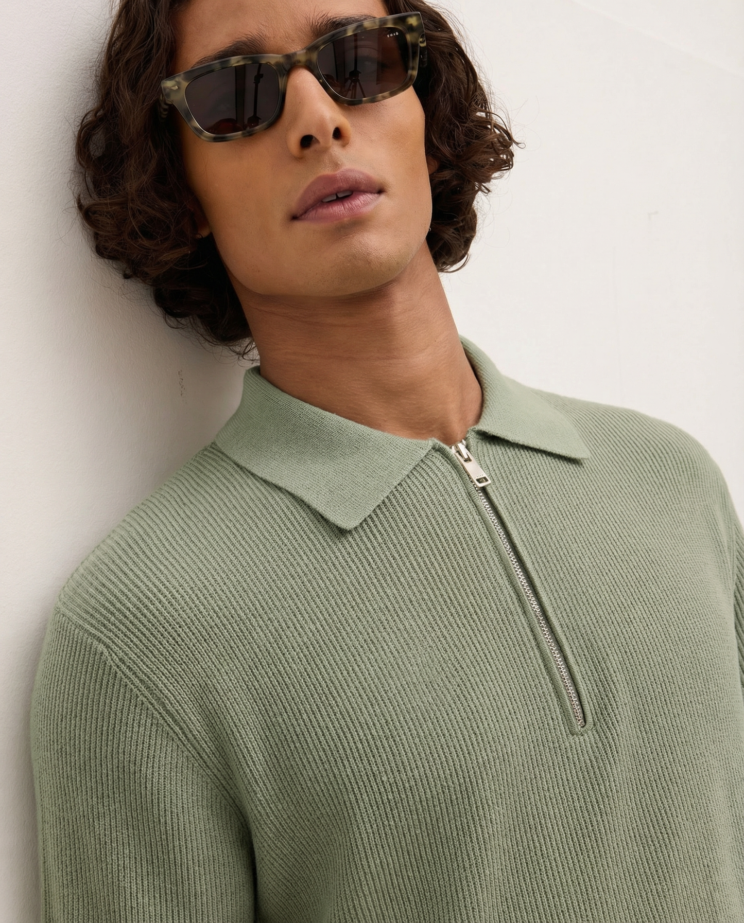 Par Knitted Zipper Polo