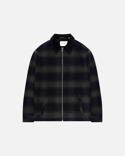 Sand Wool Jacket with Corduroy Collar