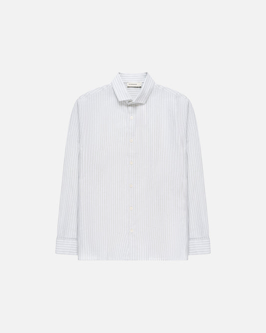 Subway Striped Button-up Linen Shirt